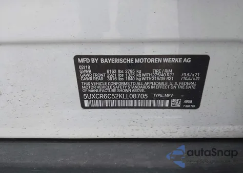 2019 BMW X5 xDrive40I z USA, uszkodzony, nr VIN 5UXCR6C52KLL08705